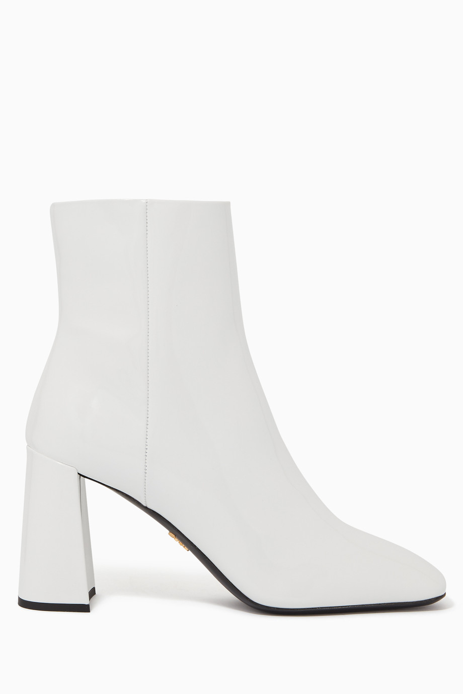 Shop Prada White Chunky Heel Patent Leather Boots for Women | Ounass UAE