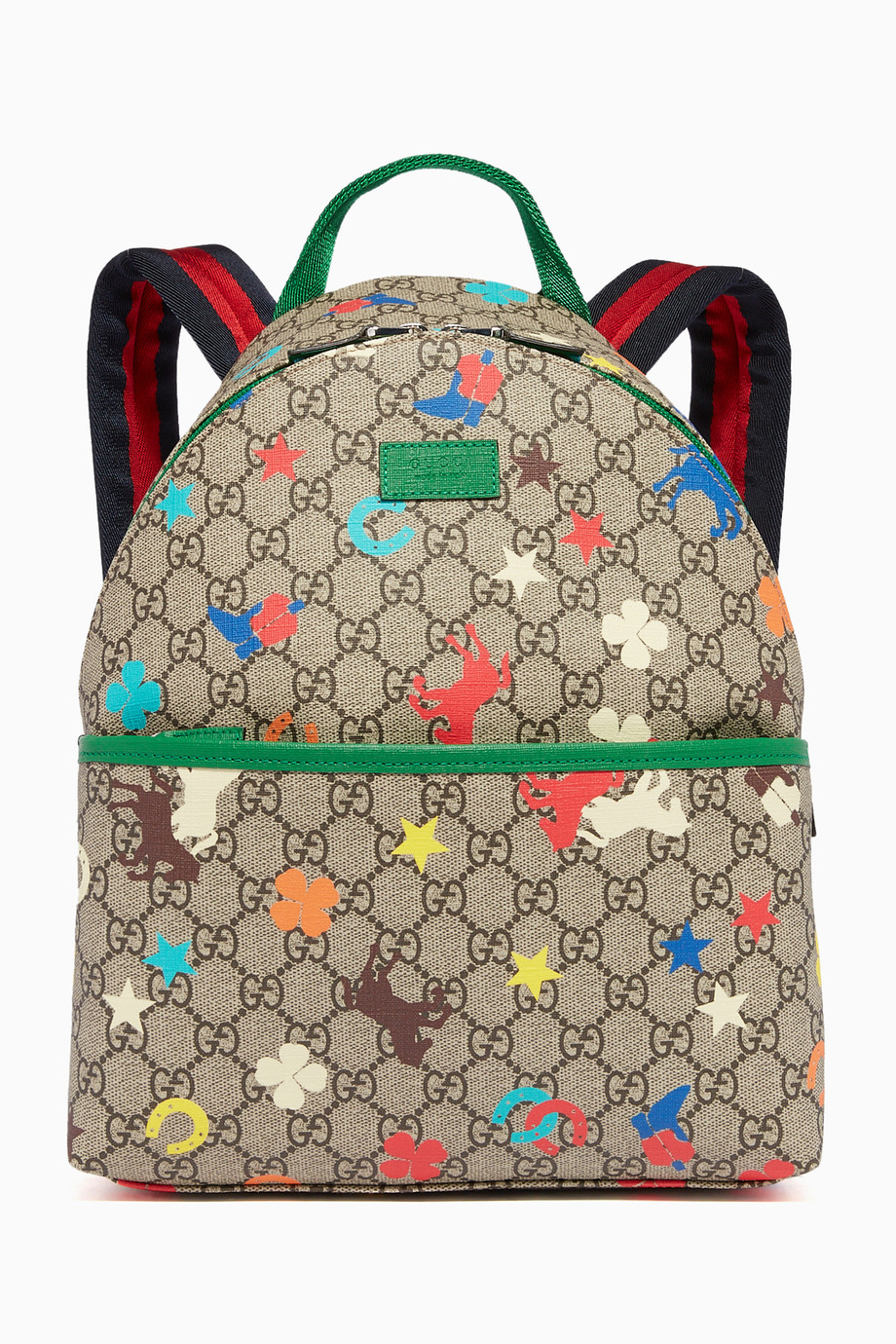 Shop Gucci Neutral Junior GG Logo Multi-coloured Backpack ...
