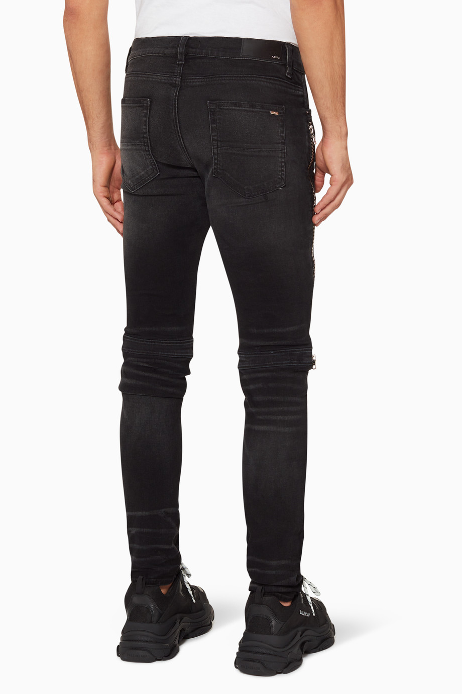 Shop Amiri Black MX2 Knee Patch Jeans for Men | Ounass UAE