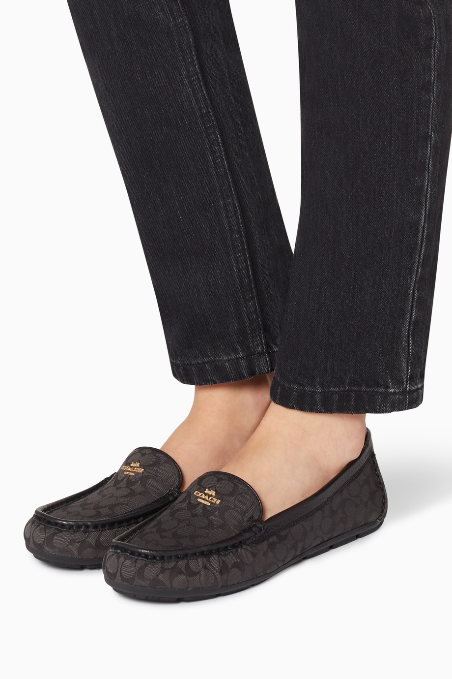 Shop Coach Black Marley Signature Jacquard Driver Loafer for Women