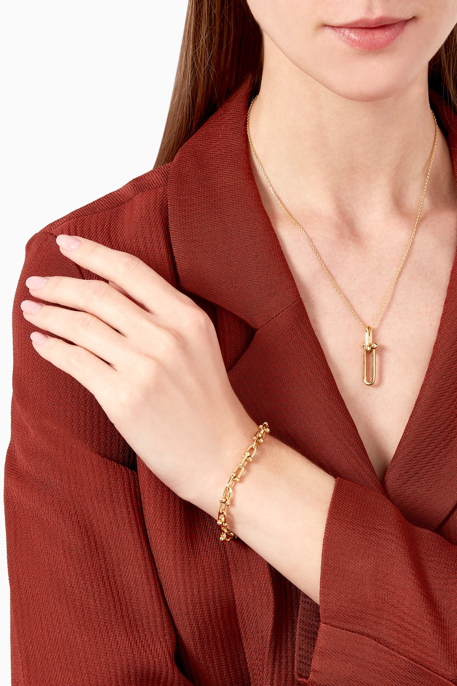 Shop Tiffany & Co. Gold Tiffany HardWear Medium Link Bracelet in 18kt