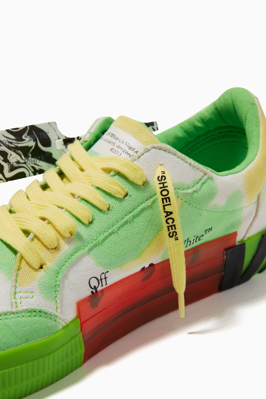 Shop Off-White Green Tie-Dye Vulcanized Sneakers in Canvas for Men ...