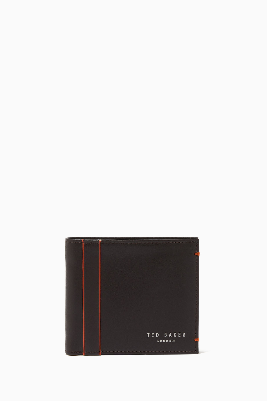 Shop Ted Baker Brown Passing Wallet In Highlight Detail Leather For Men Ounass