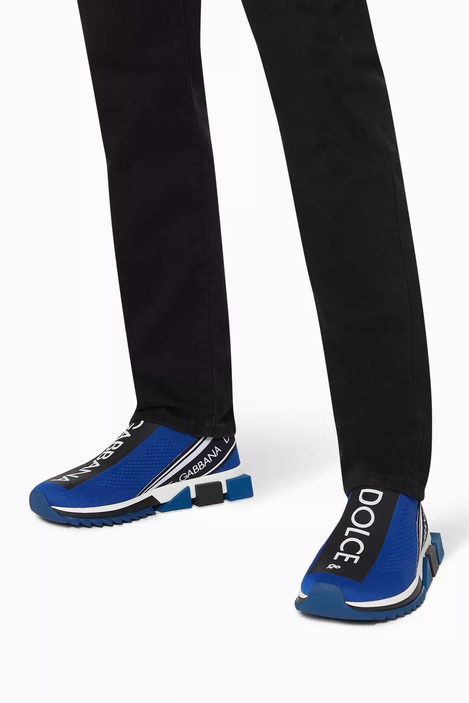 Shop Dolce & Gabbana Blue Sorrento Stretch-Knit Sneakers for MEN | Ounass  UAE