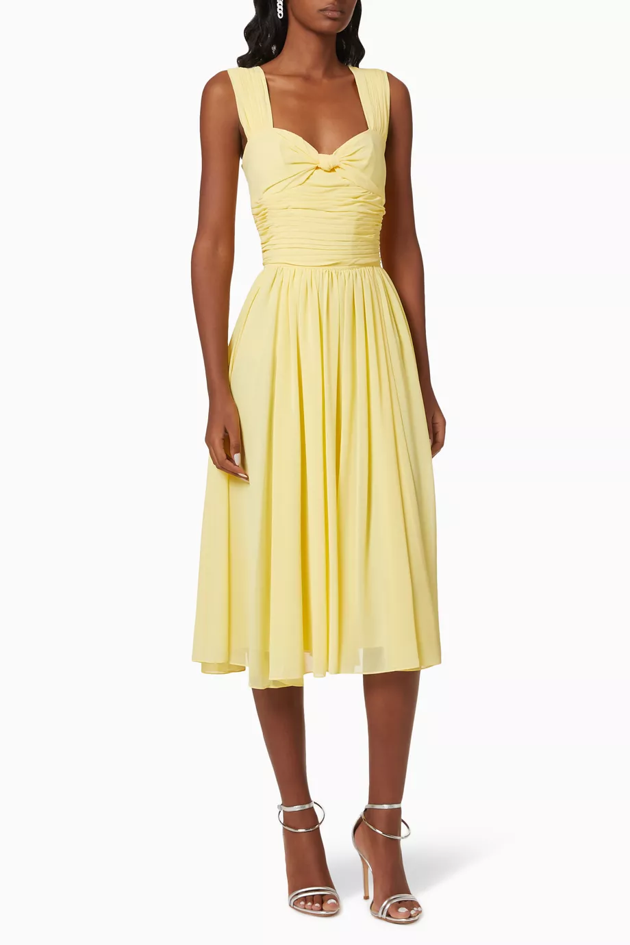 Shop Polo Ralph Lauren Yellow Gathered Cocktail Dress in Crepe for WOMEN |  Ounass UAE