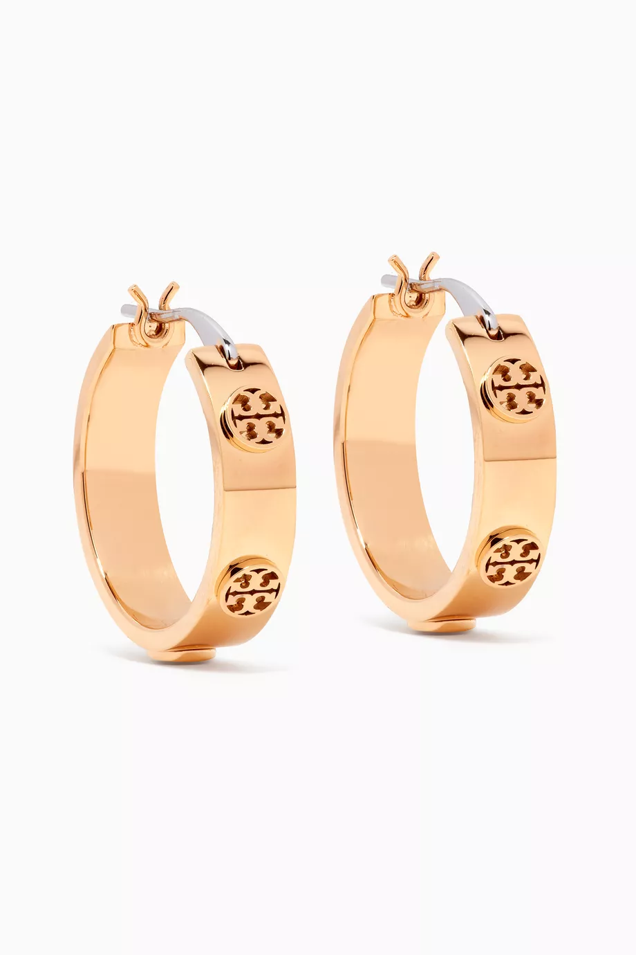 Shop Tory Burch Gold Miller Stud Huggie Earrings in 18kt Gold-plated  Stainless Steel for WOMEN | Ounass UAE